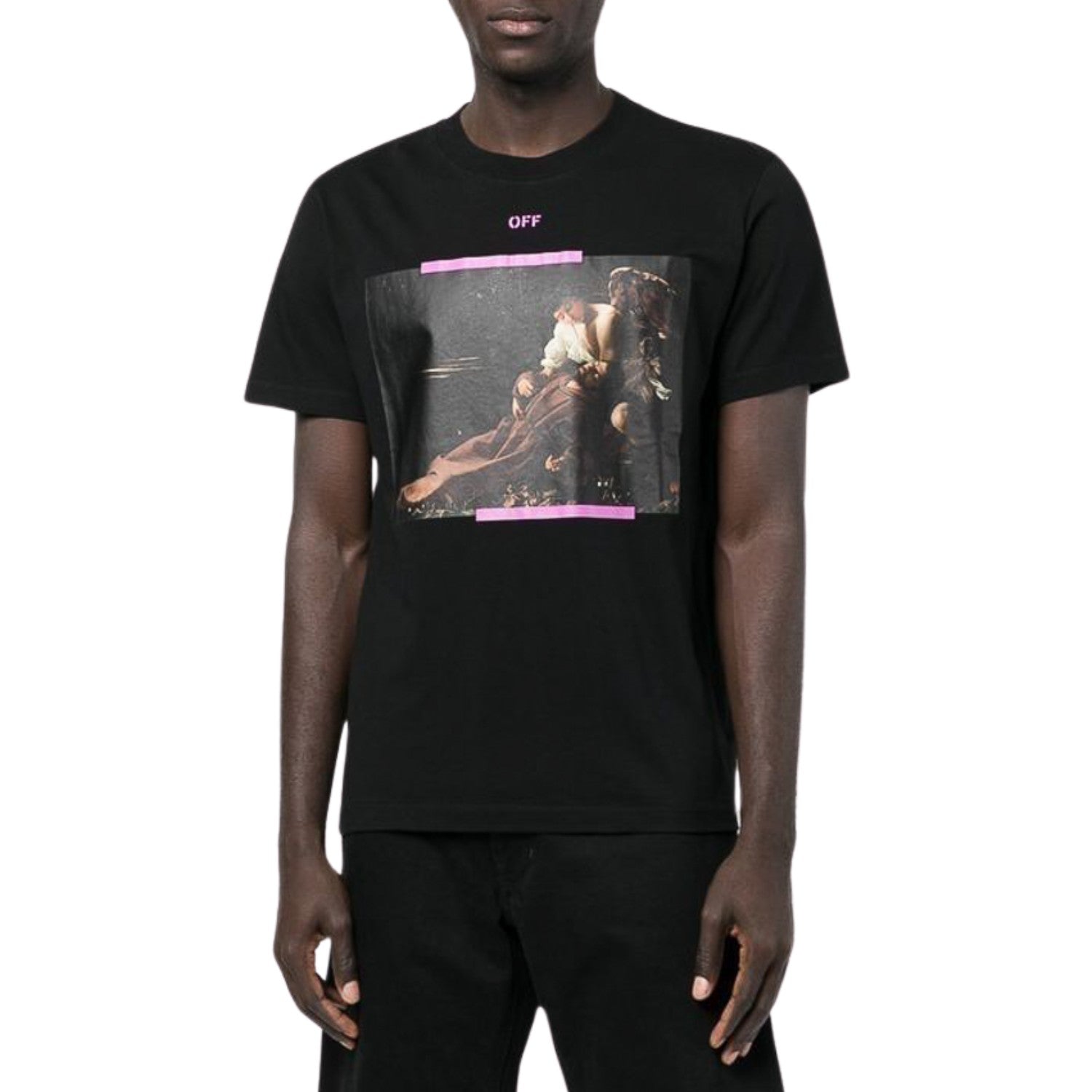 OFF-WHITE Arrow Caravaggio St Fran Slim Tee Black/Multi