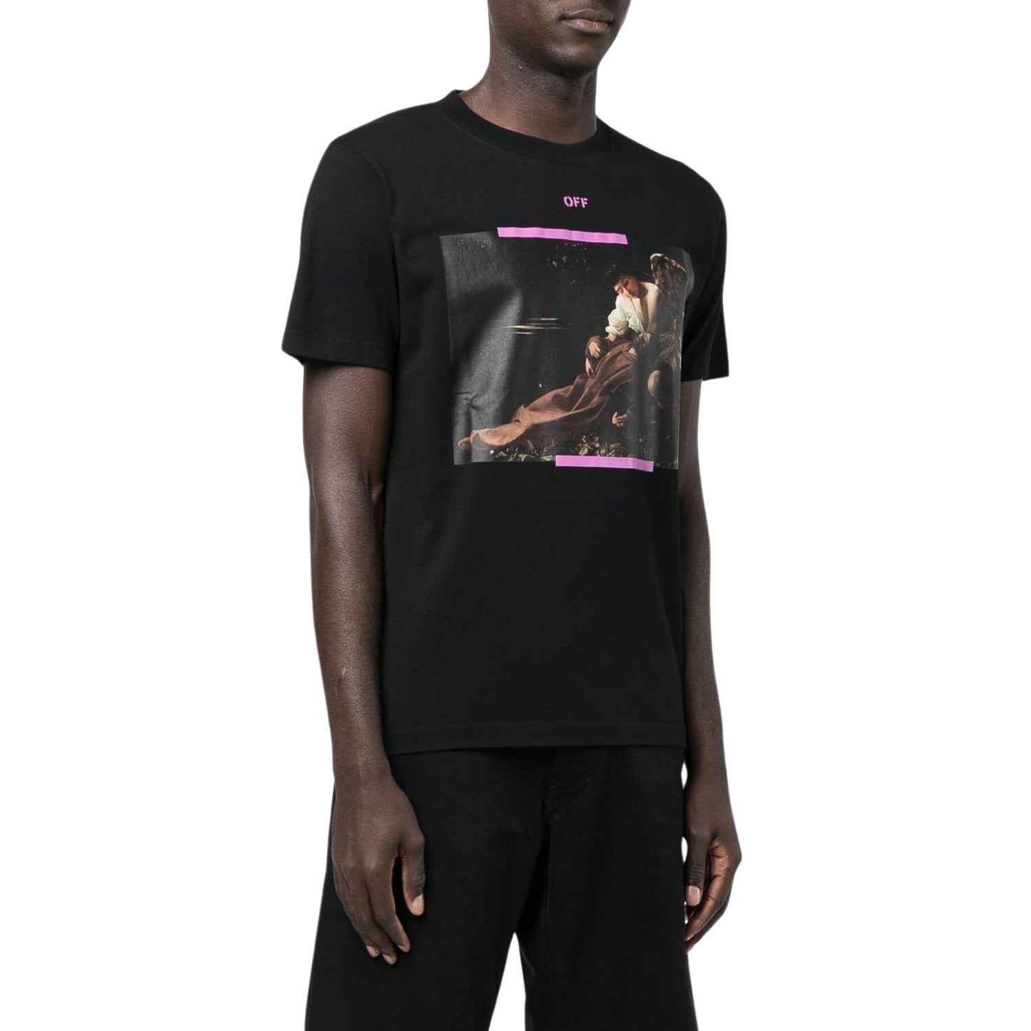 OFF-WHITE Arrow Caravaggio St Fran Slim Tee Black/Multi