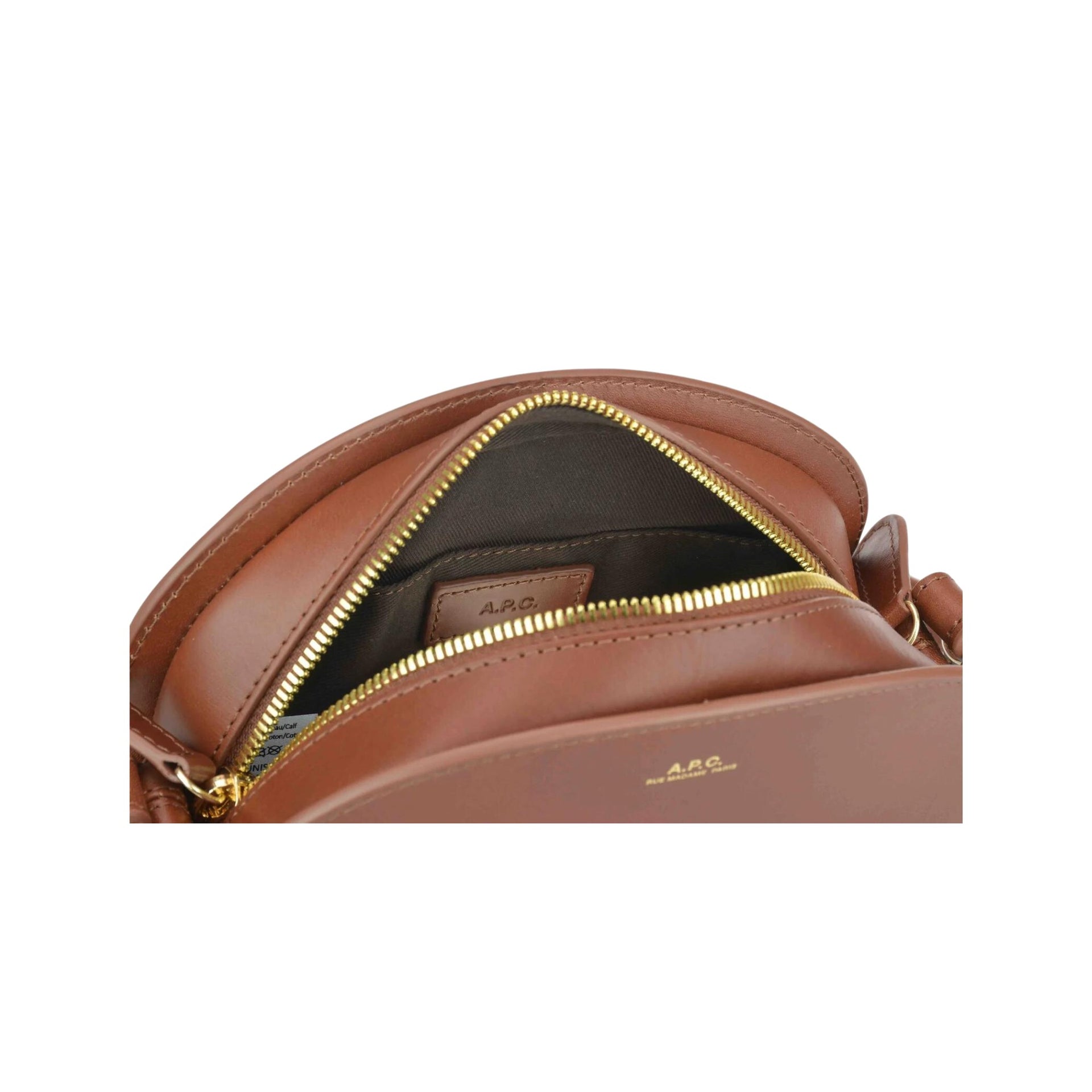 A.p.c Sac Demi Lune Mini Noisette Womens Style : Pxawv-f61392 Cad