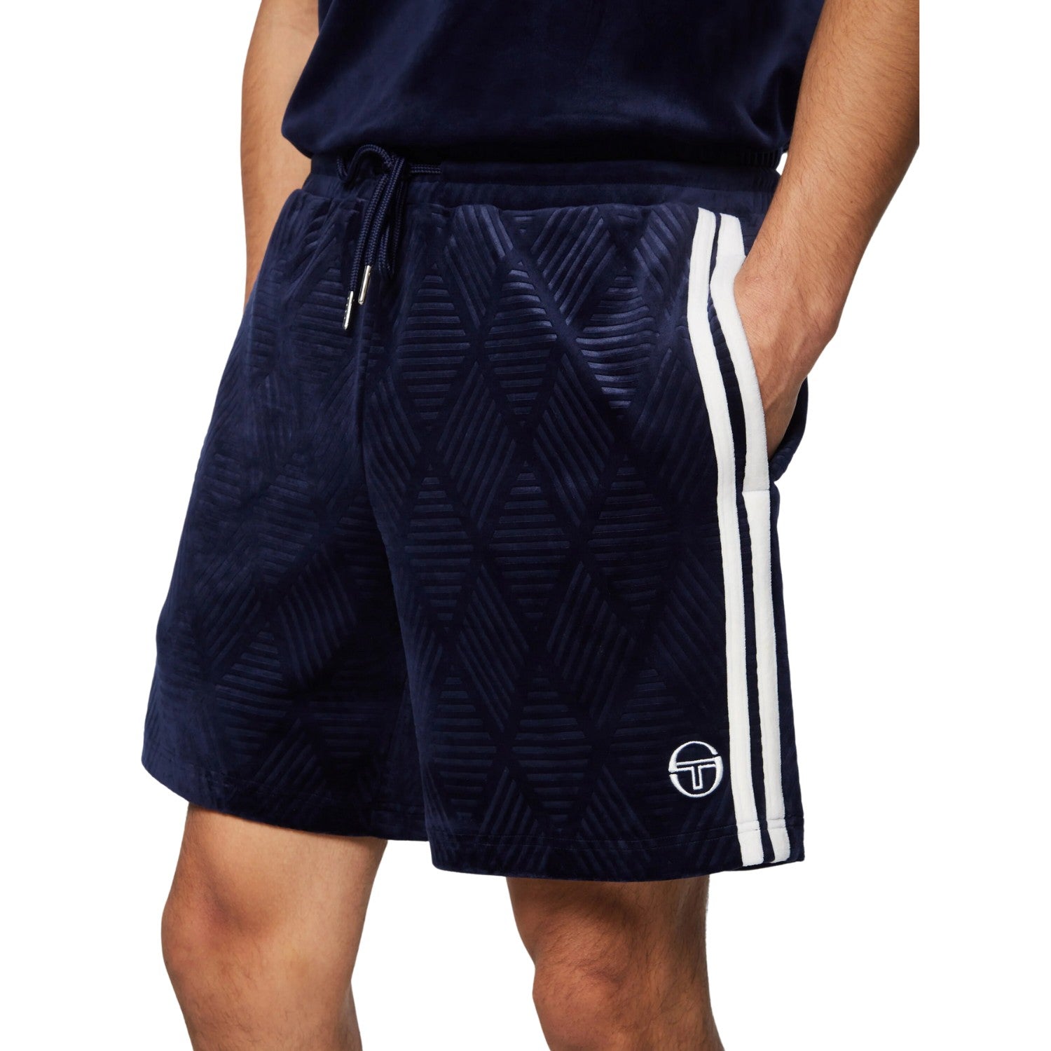 Sergio Tacchini Debossed Velour Short Mens Style : Sts24m50872