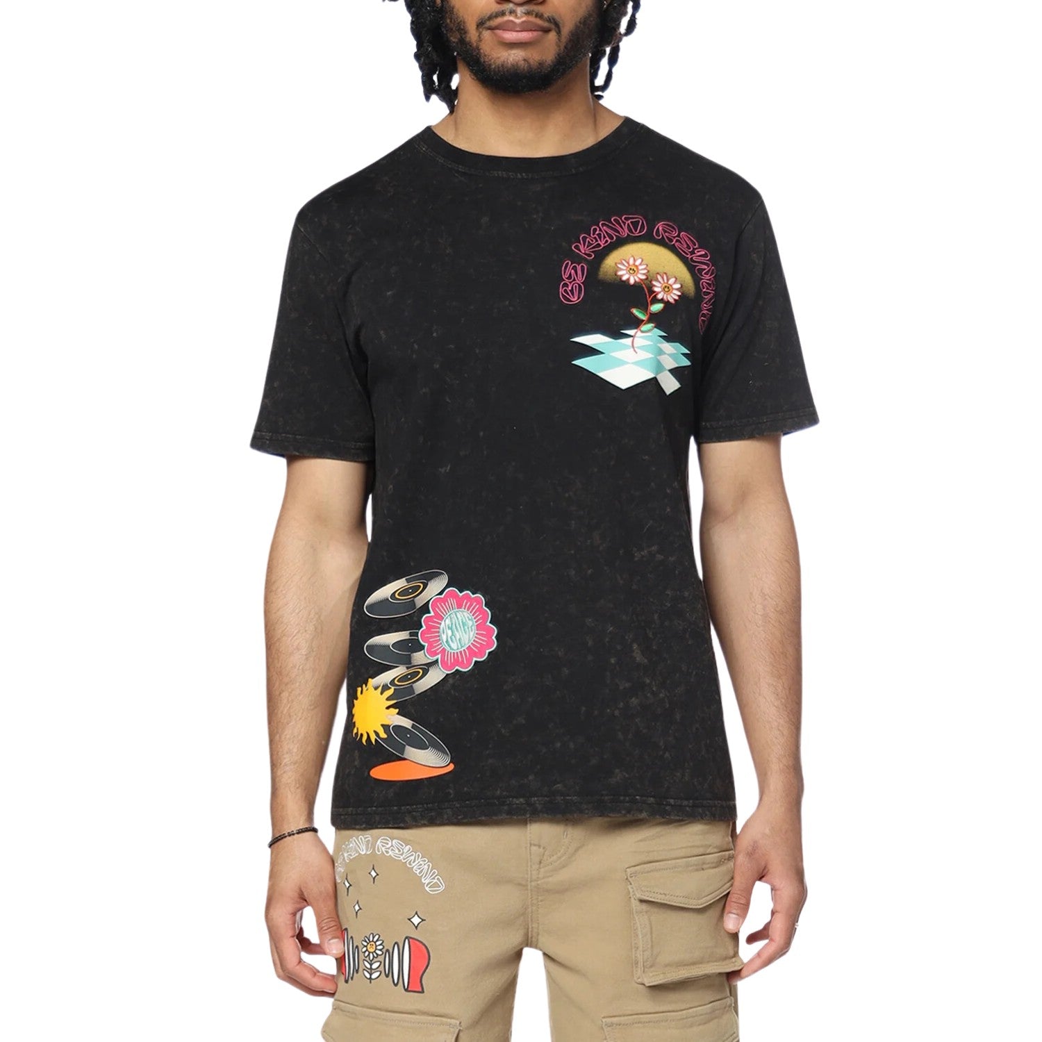 Smoke Rise Mineral Wash Doodle Graphic Ss Tee Mens Style : Kt24274