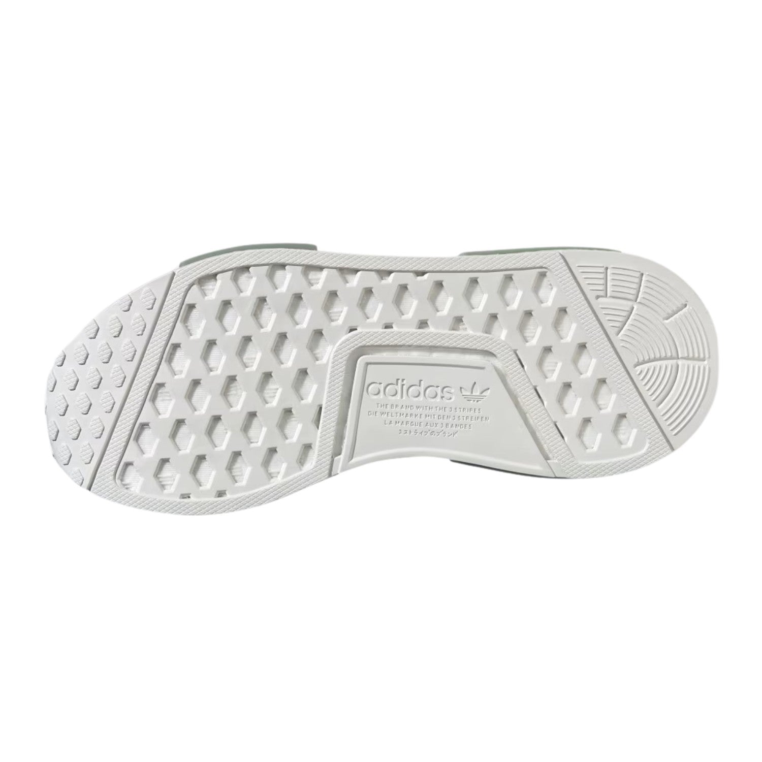 Adidas Nmd_r1 Juniors Silver Green Shoes Big Kids Style : Hq1655