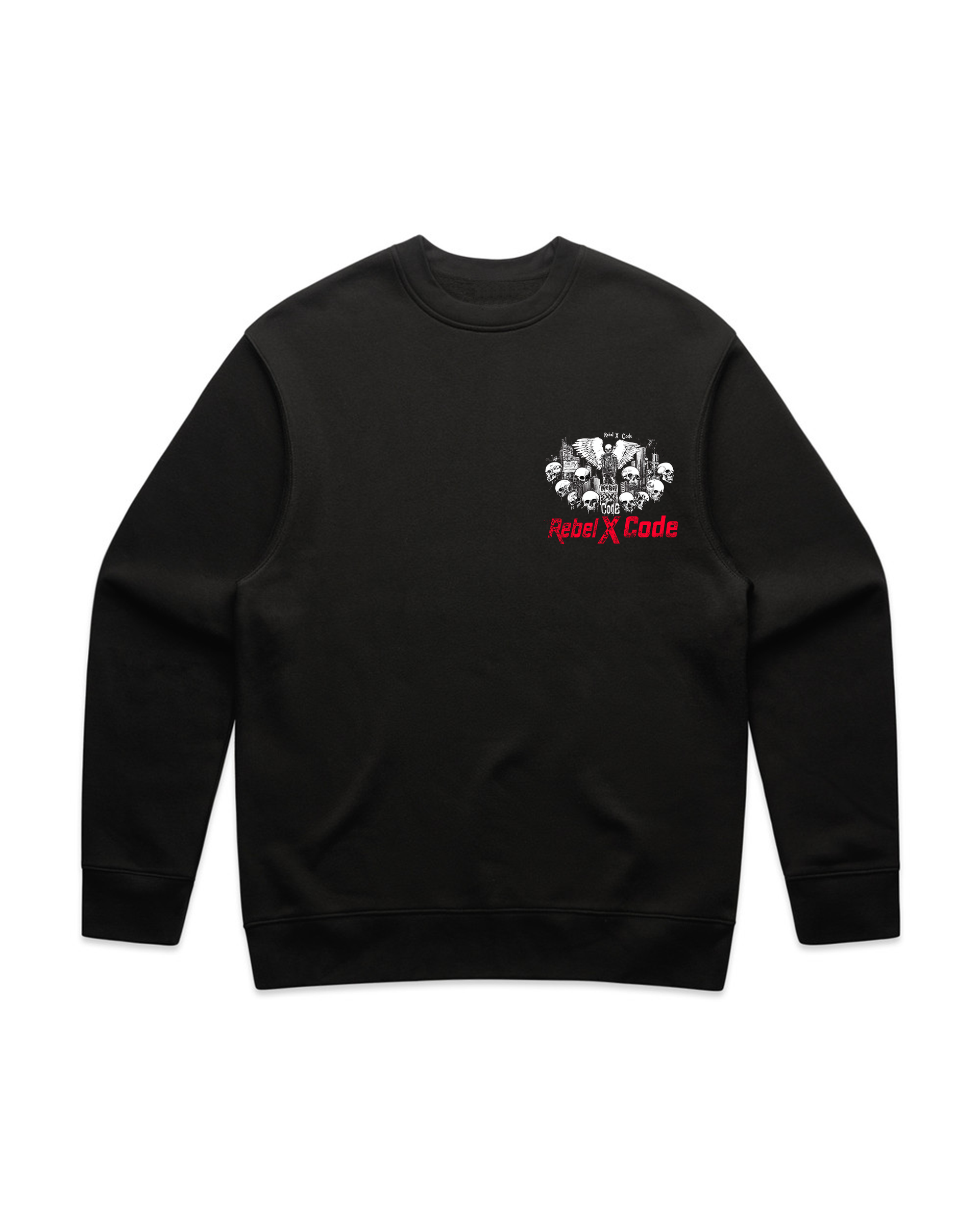 Rebel X Code Winged Skull Society Crewneck Mens Style : Rxccrw012