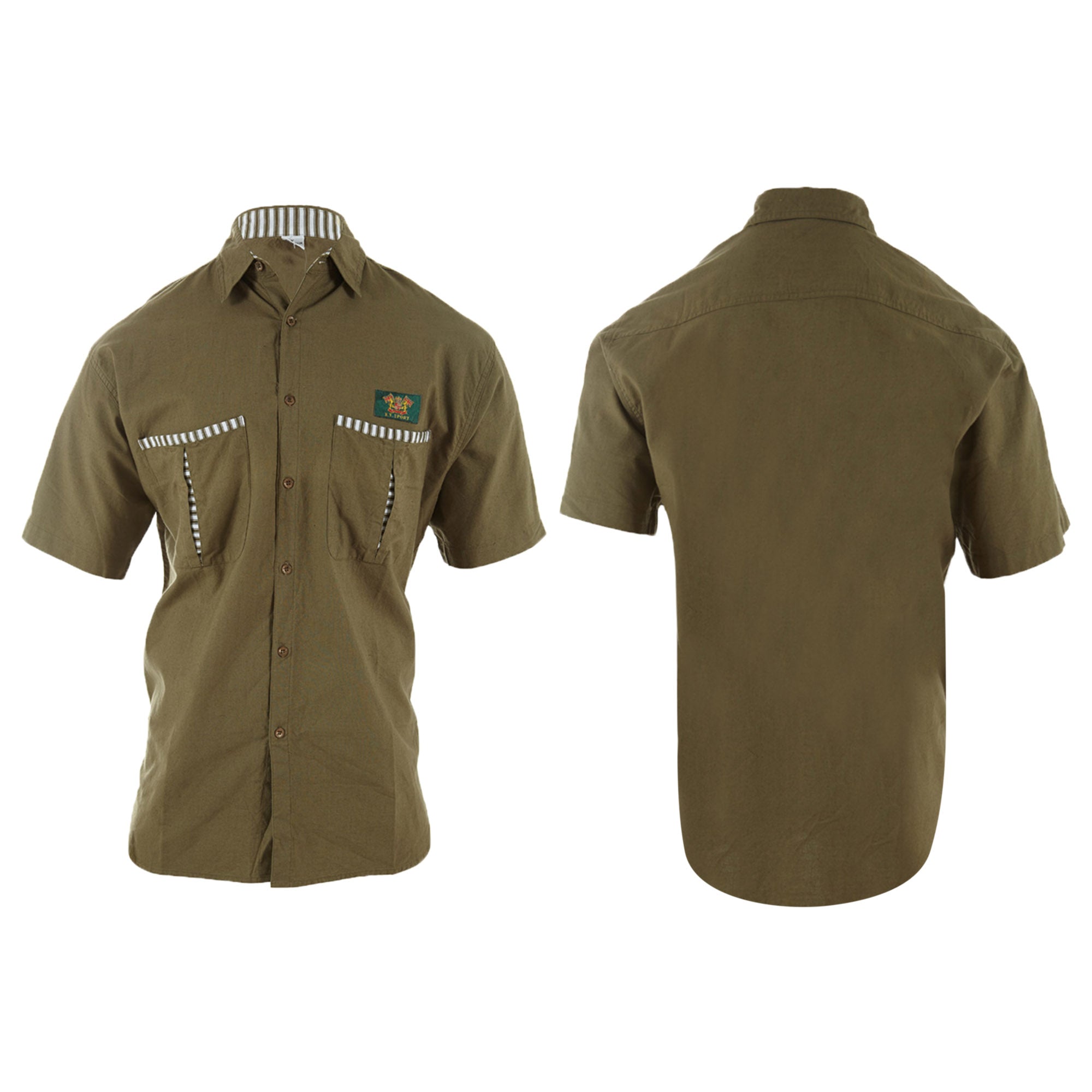 B T Sport Two Pocket Half Sleeves Button Up Shirt Mens Style : RN51684