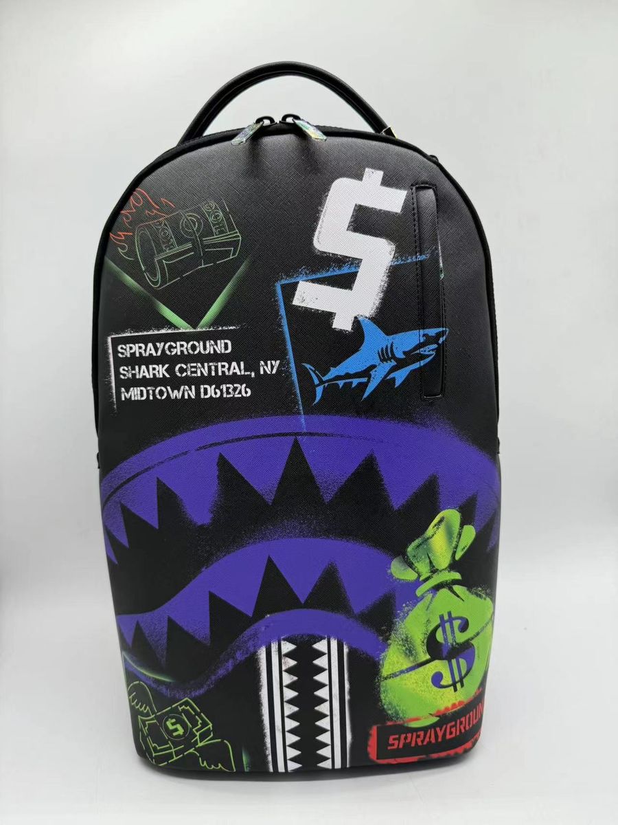 Sprayground Shark Central Stencils Dlxsv Backpack Unisex Style : 910b7620nsz