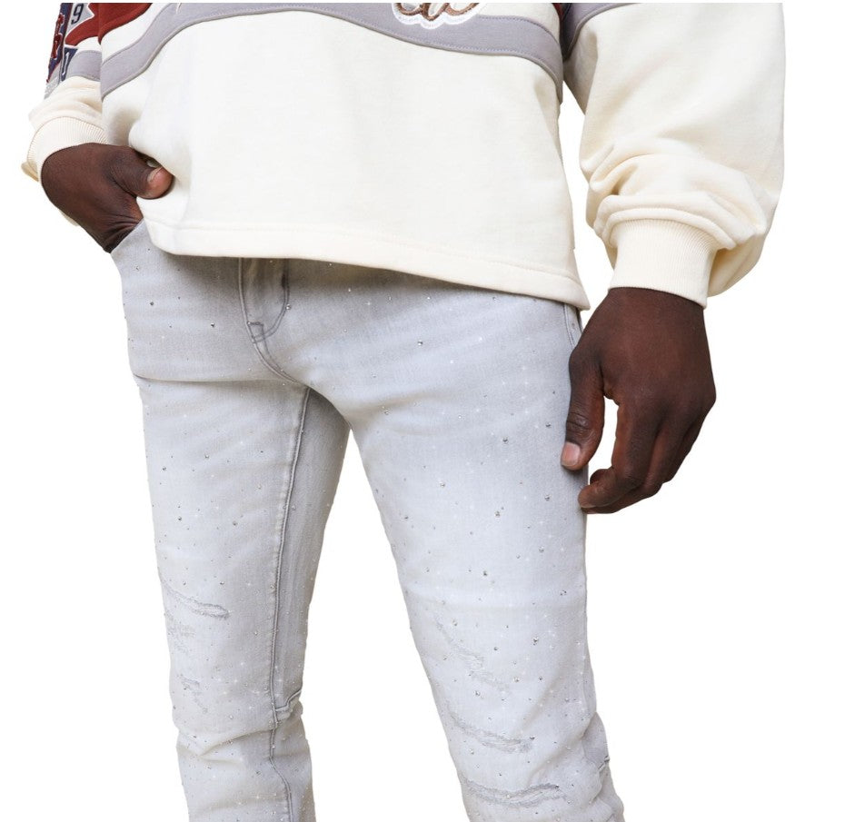 Smoke Rise All Rhinestone Jeans Mens Style : Jp25536