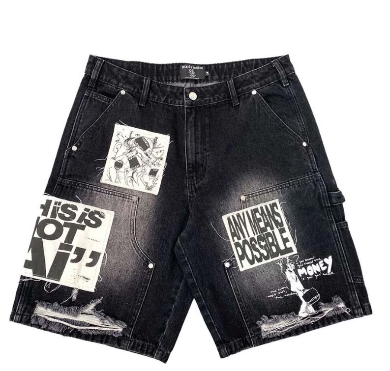 Mixed Emotion Ai Denim Shorts Mens Style : Mix-aids