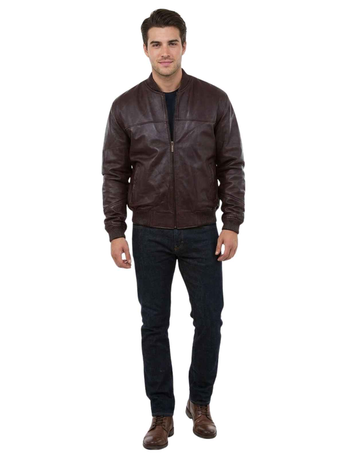 Hudson Outerwear Basic Leather Jacket Mens Style : HU00241
