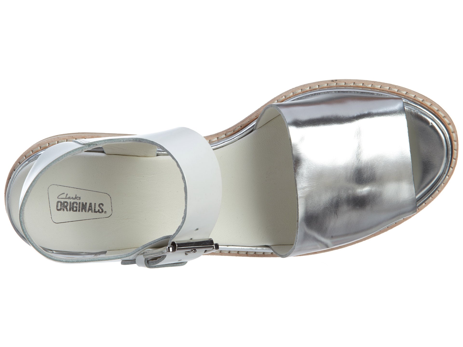 Clarks Madlen Sandal White Leather (Women&