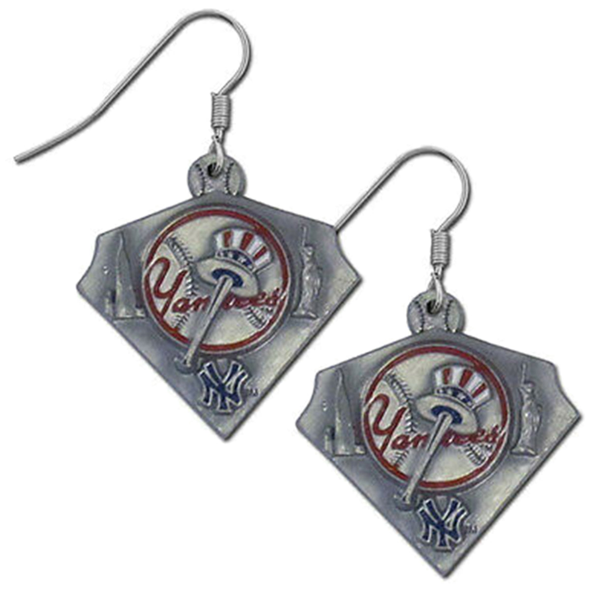 Mlb New York Yankees Diamond Style Dangle Earrings Unisex Style : 8996-er-30