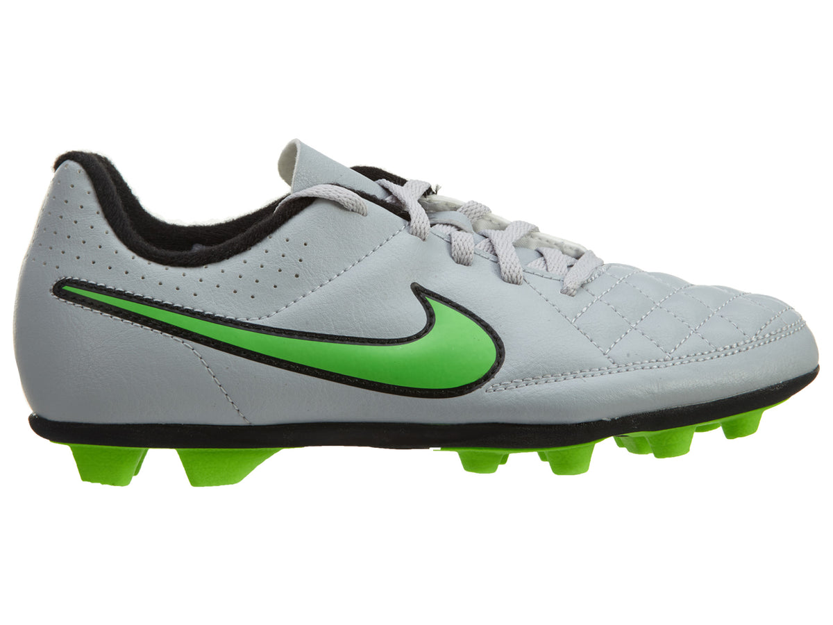 Nike Jr Tiempo Rio II FG-R Wolf Grey/Green Strike Boys / Girls Style :631286