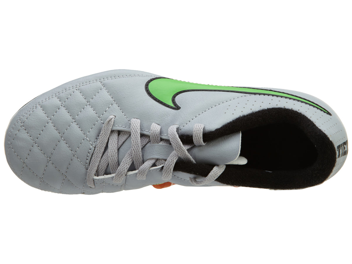 Nike Jr Tiempo Rio II FG-R Wolf Grey/Green Strike Boys / Girls Style :631286