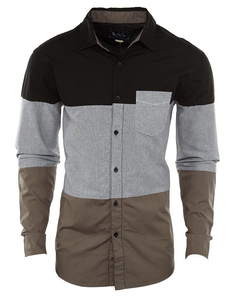 R.sole Tri Color Block Ls Butto Mens Style : 32602