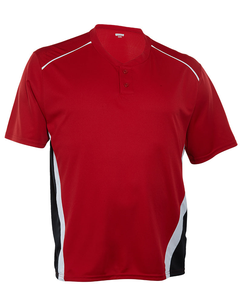Augustia Baseball/Softball 3-color Wicking Moisture Management Two-button Placket RBI Jersey Mens Style : 1525
