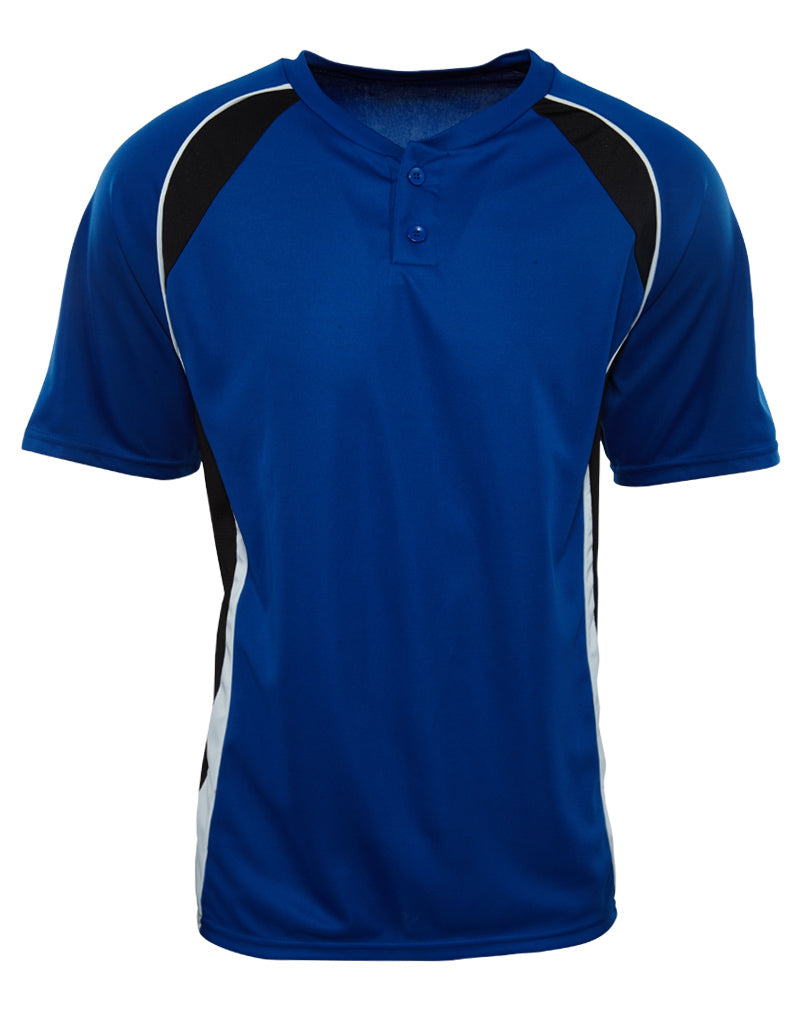 Augustia Baseball/softball 3-color Wicking Moisture Management Two-button Base Hit Jersey Mens Style : 1540