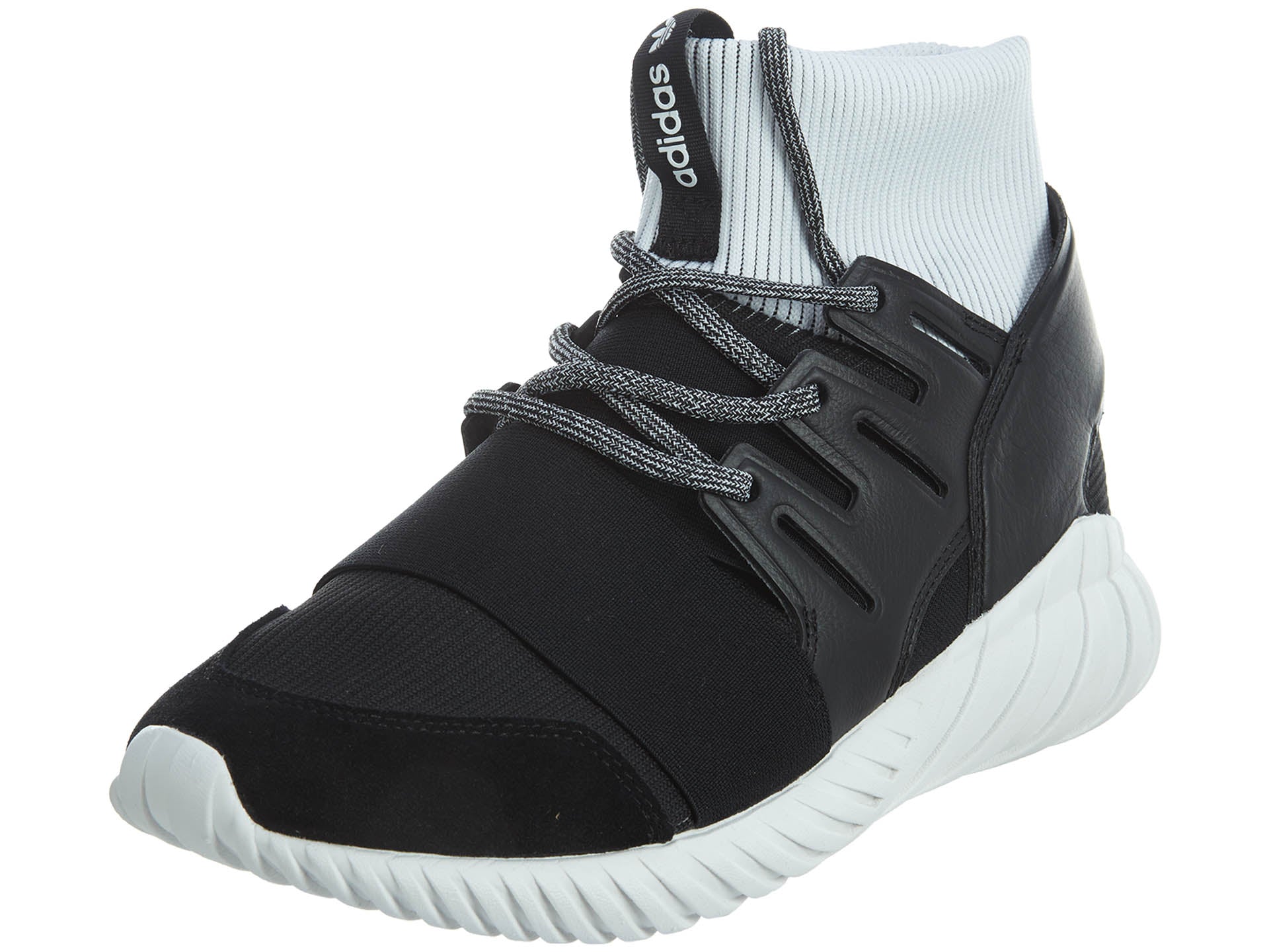 Adidas Tubular Doom Mens BA7555 Black White TwoTone Knit Mens Style :BA7555