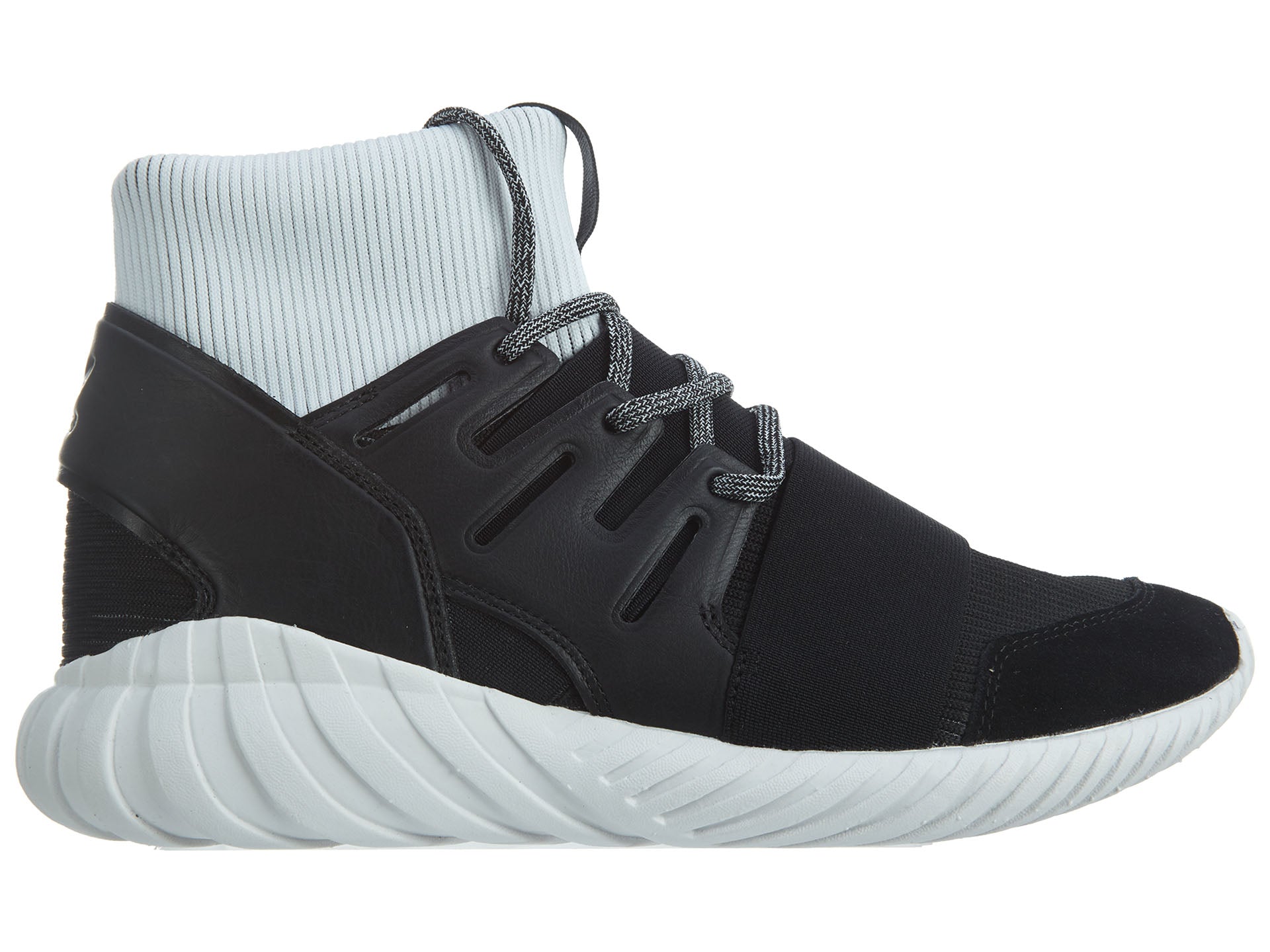 Adidas Tubular Doom Mens BA7555 Black White TwoTone Knit Mens Style :BA7555