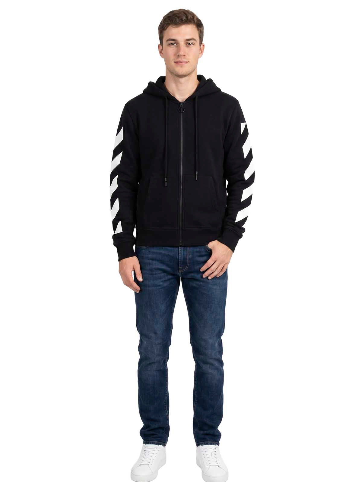 Off-white Diag Arrow Slim Zip Hoodie Mens Style : Ombe013c99fle00