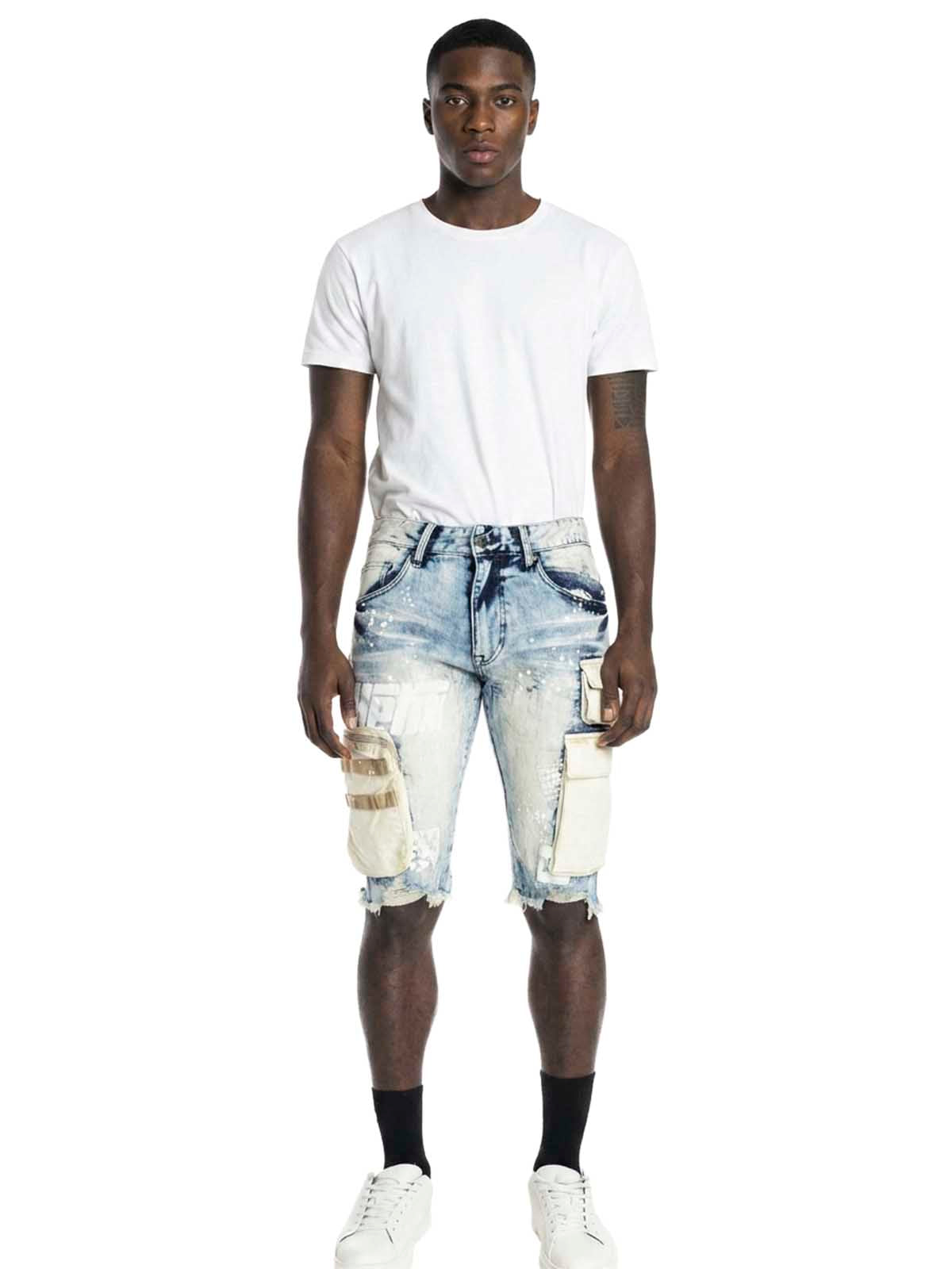 Smoke Rise Utility Fashoin Denim Short Mens Style : Js22237