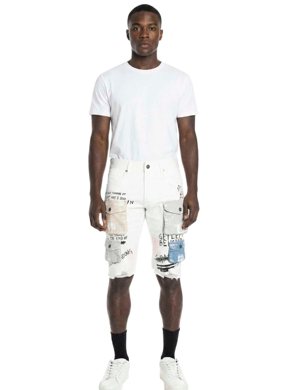 Smoke Rise Colorblock Denim Short Mens Style : Js22244