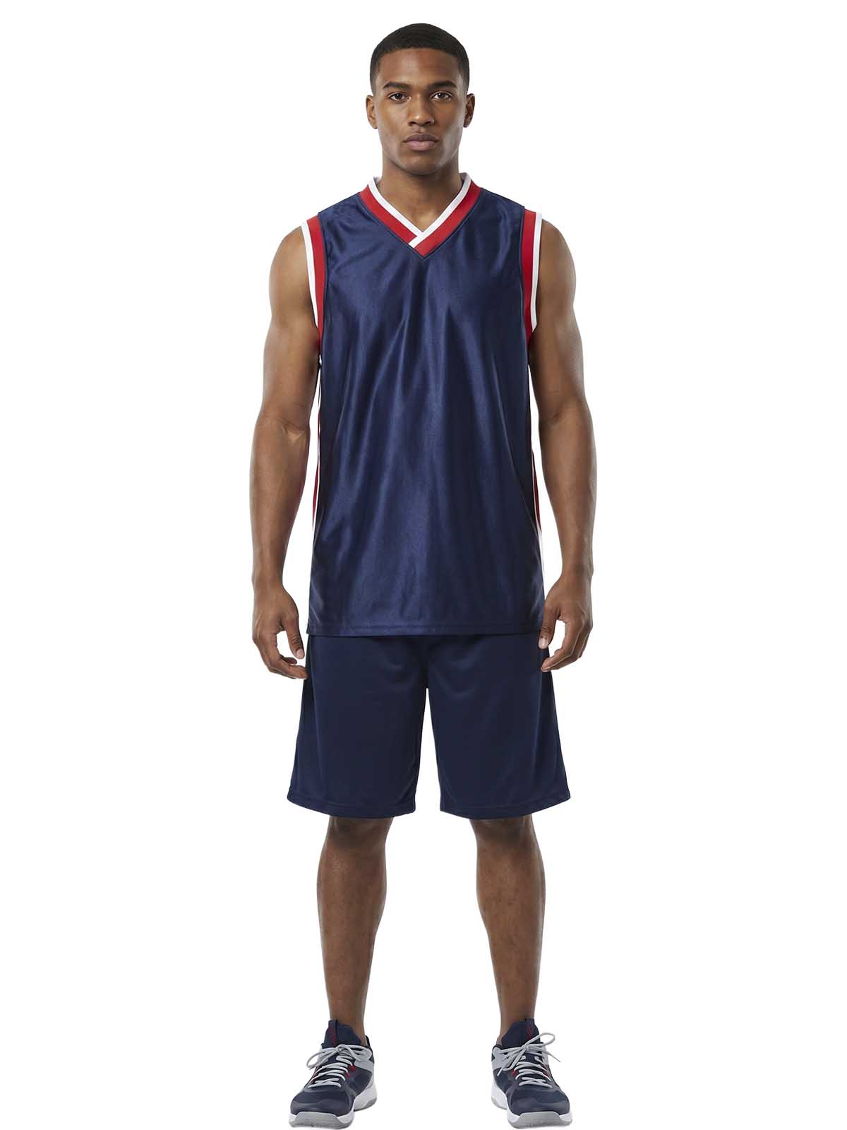 Augustia Sportswear Youth Tri-color Dazzle Sleeveless Basketball Game Jersey Big Kids Style : 778