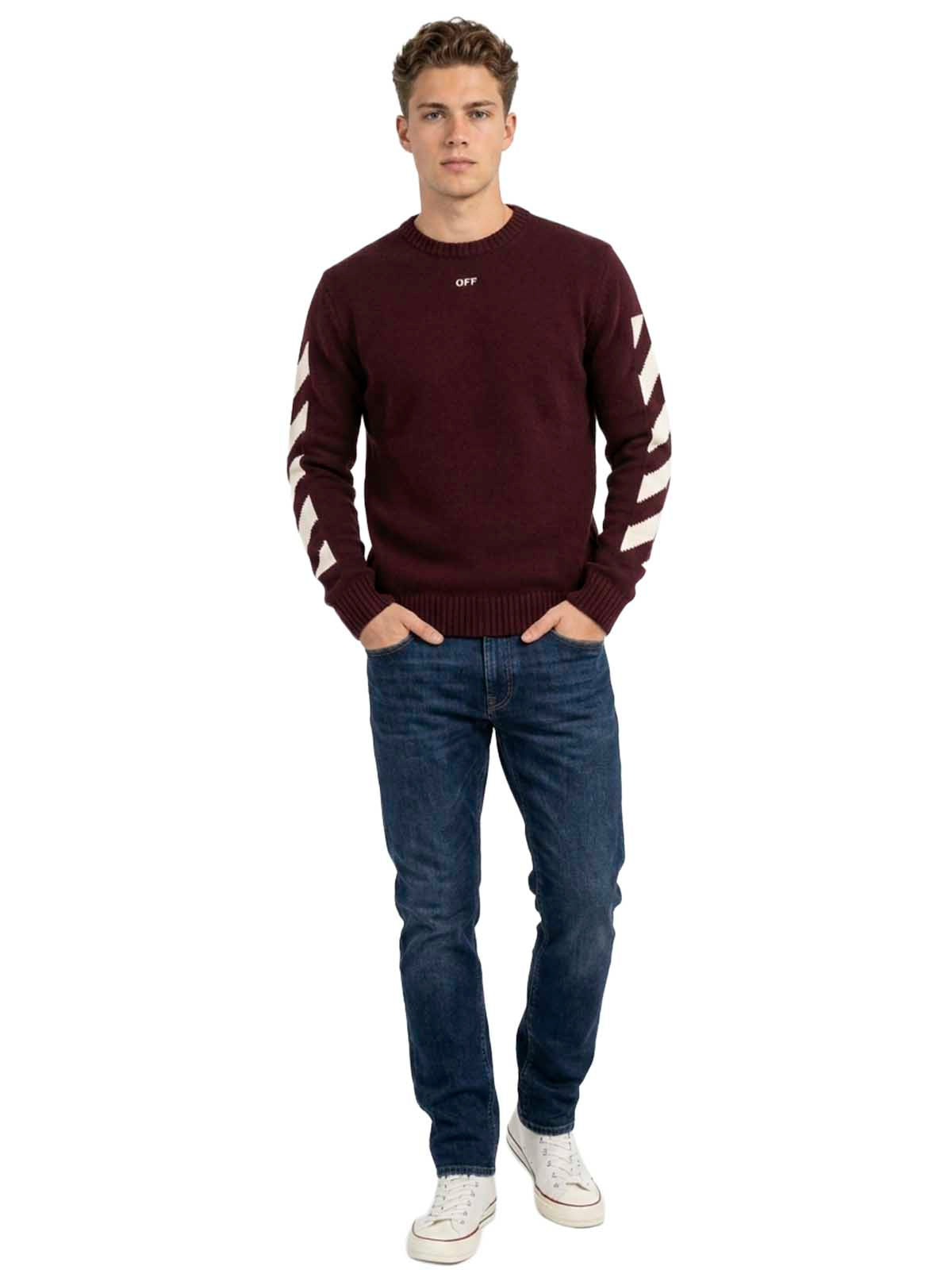 Off-white Diagonal Arrow Knit Crewneck Mens Style : Omhe023f22kni00