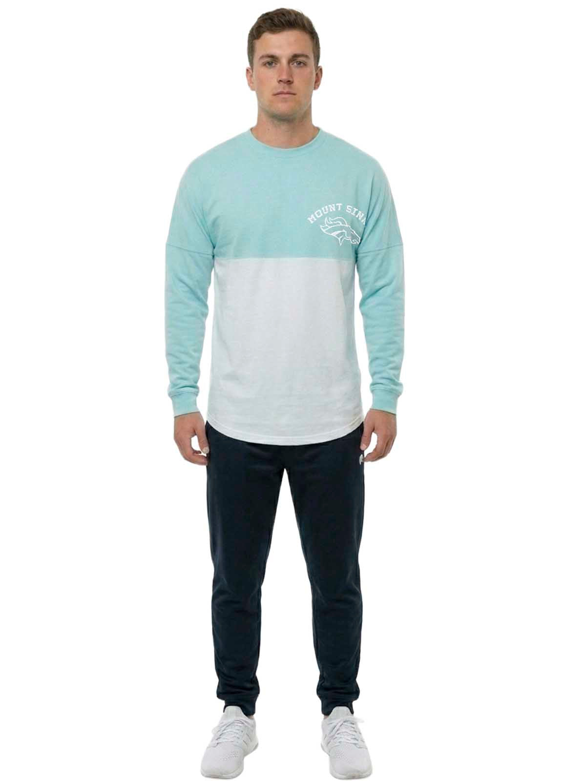 Basix Of America Mount Sinai Lacrosse Two Tone Fleece Crewneck Pullover Sweatshirt Mens Style : CNR-5000