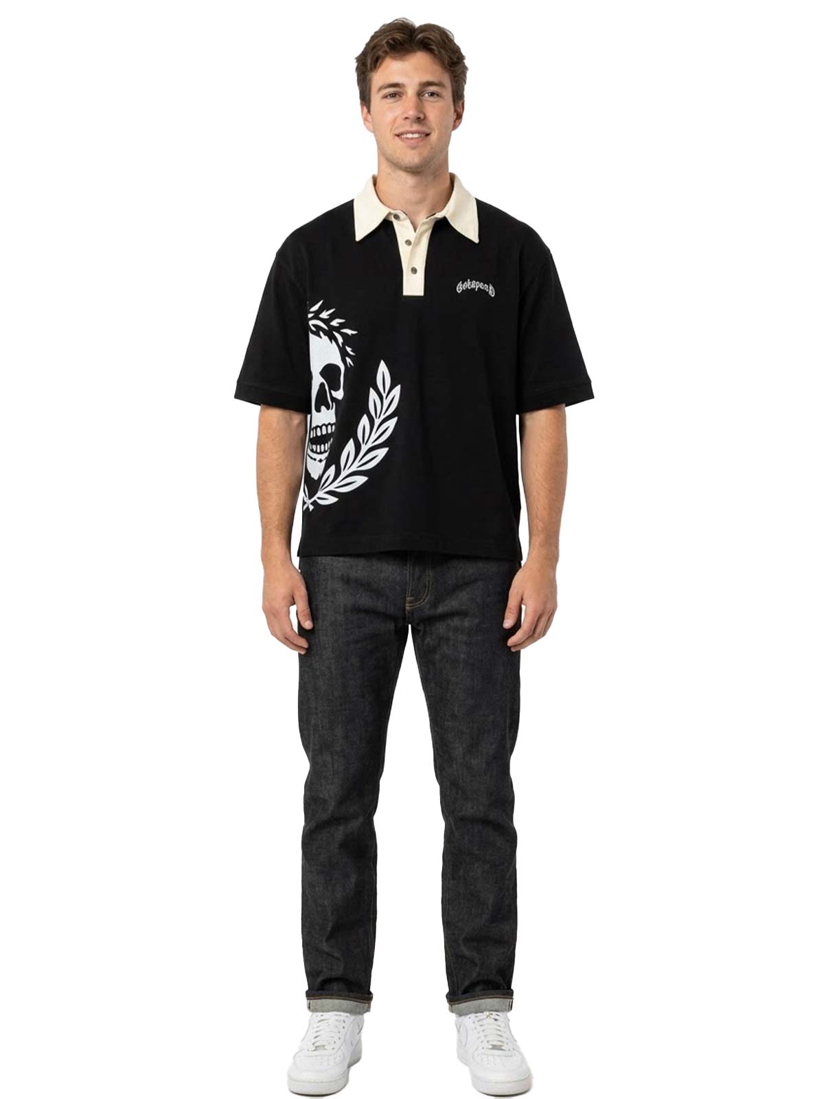 God Speed Victor Oversized Crest Polo Tee Mens Style : Gs-vocpt