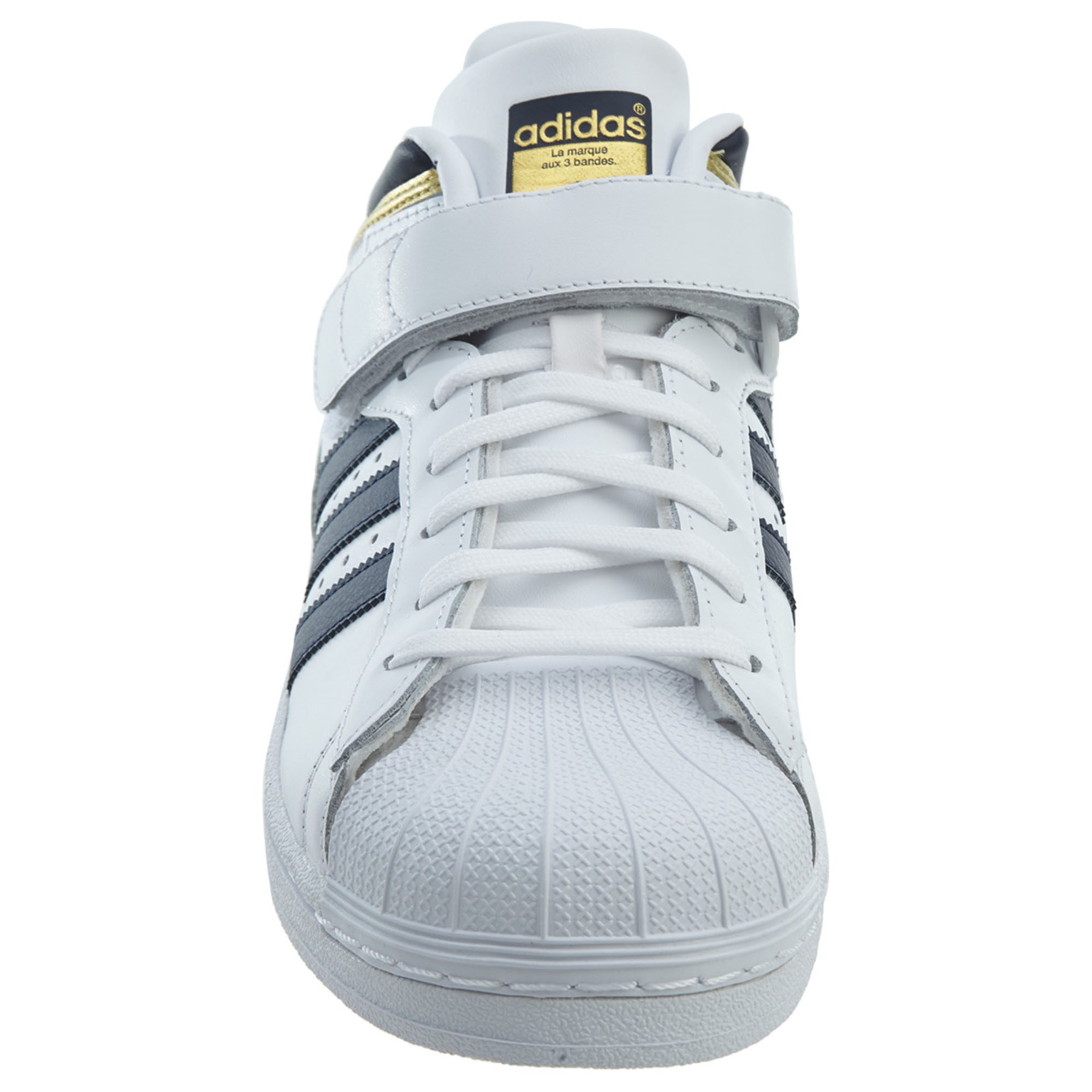 Adidas Pro Shell White Collegiate Navy Gold Leather Mens Style :BY4383