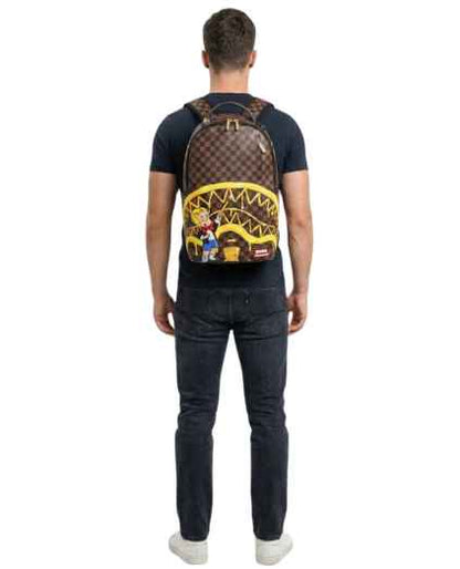 Sprayground Richie Rich Gold Sharkmouth Dlxsv Backpack Unisex Style : 910b7257nsz