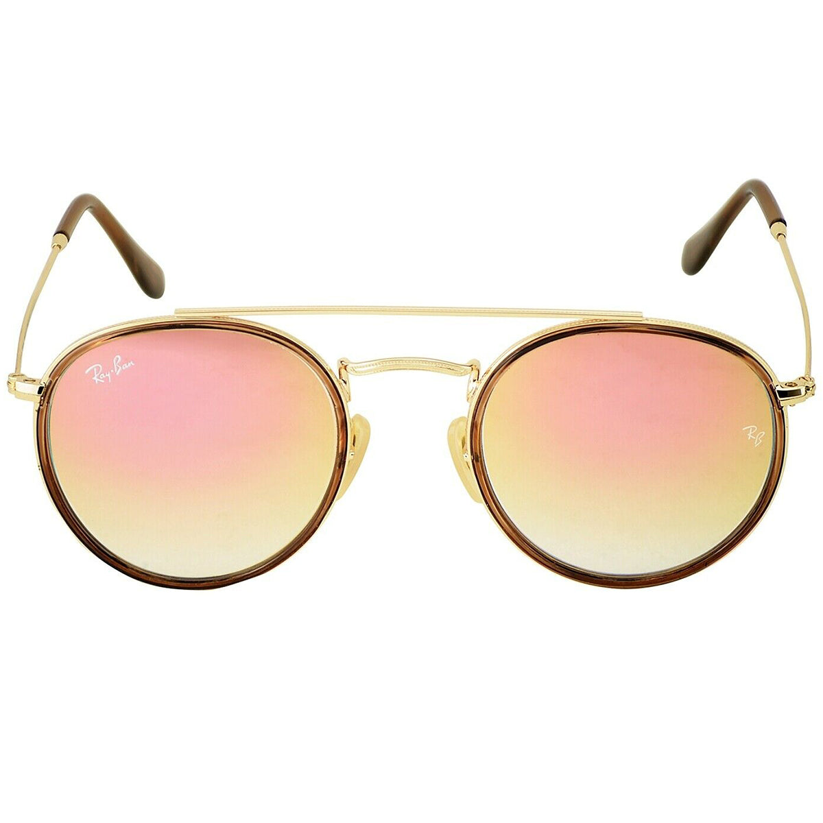 Rayban Gold With Gradient Brown Mirror Pink Womens Style : 0rb3647n