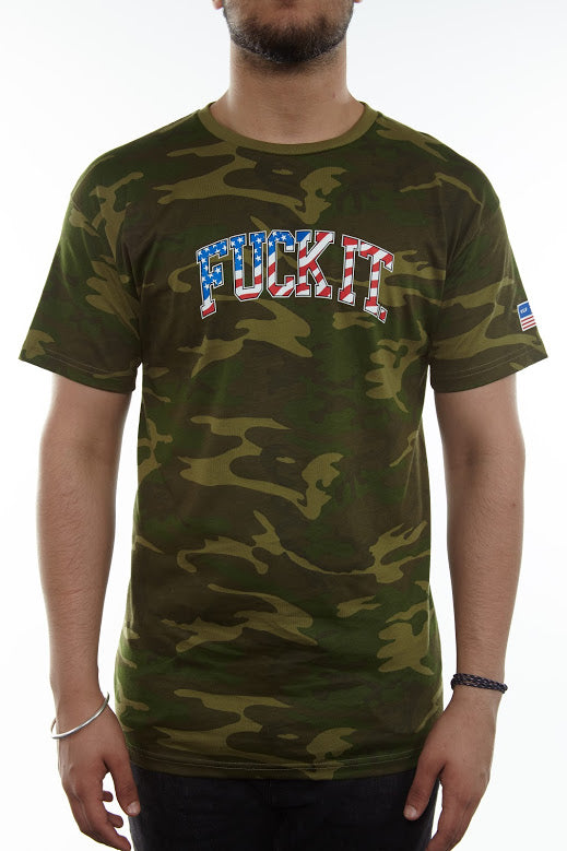 Huf Fuck It Camo Flag Tee Mens Style : Ts00622