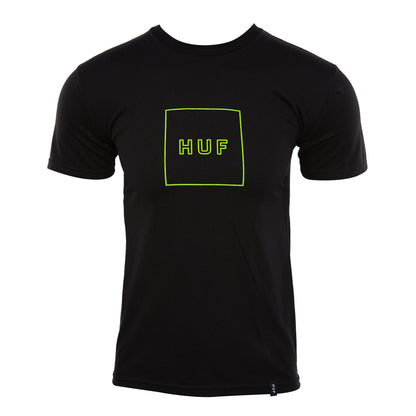 Huf Outline Box Logo Tee Mens Style : Ts00058-BLACK