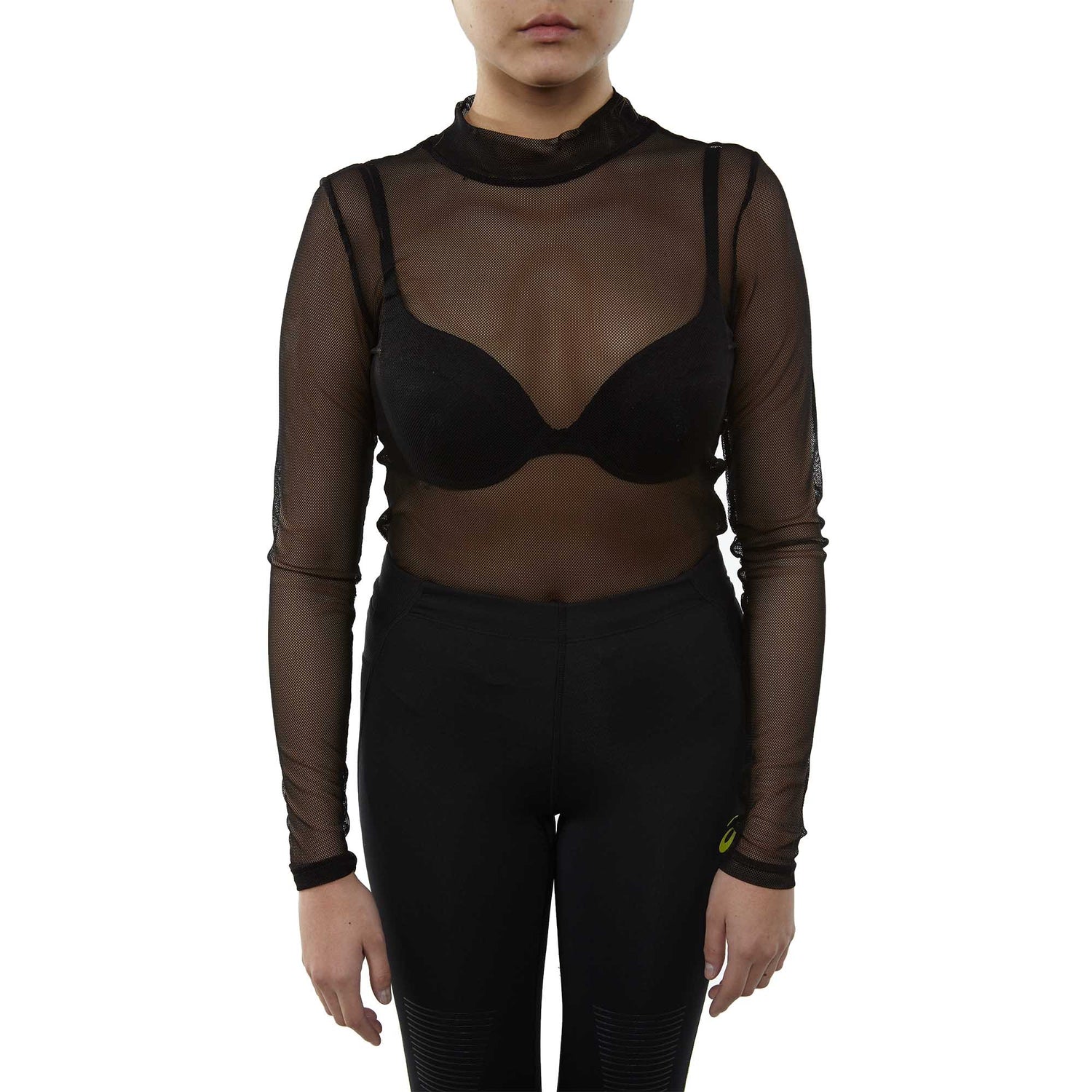 Signature 8 Turtleneck Long Sleeve Tee Womens Style : S1586-BLACK