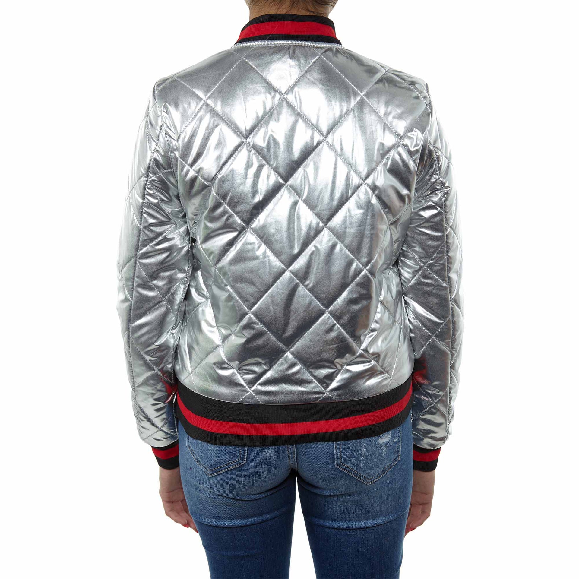 Maniere Metallic Bomber Jacket Womens Style : Mbj18