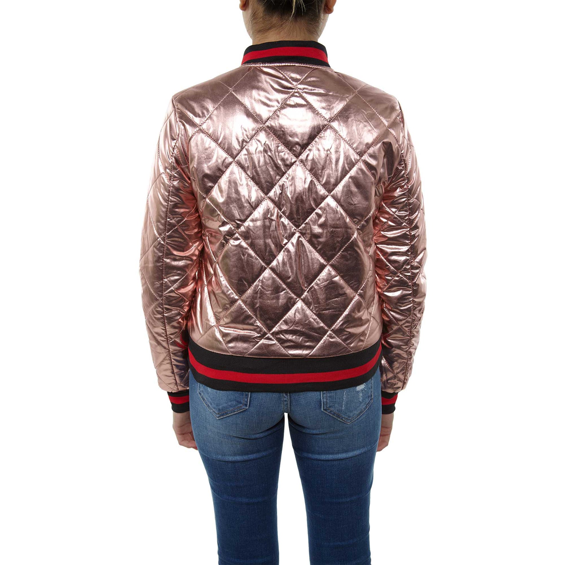 Maniere Metallic Bomber Jacket Womens Style : Mbj18