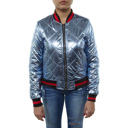 Maniere Metallic Bomber Jacket Womens Style : Mbj18