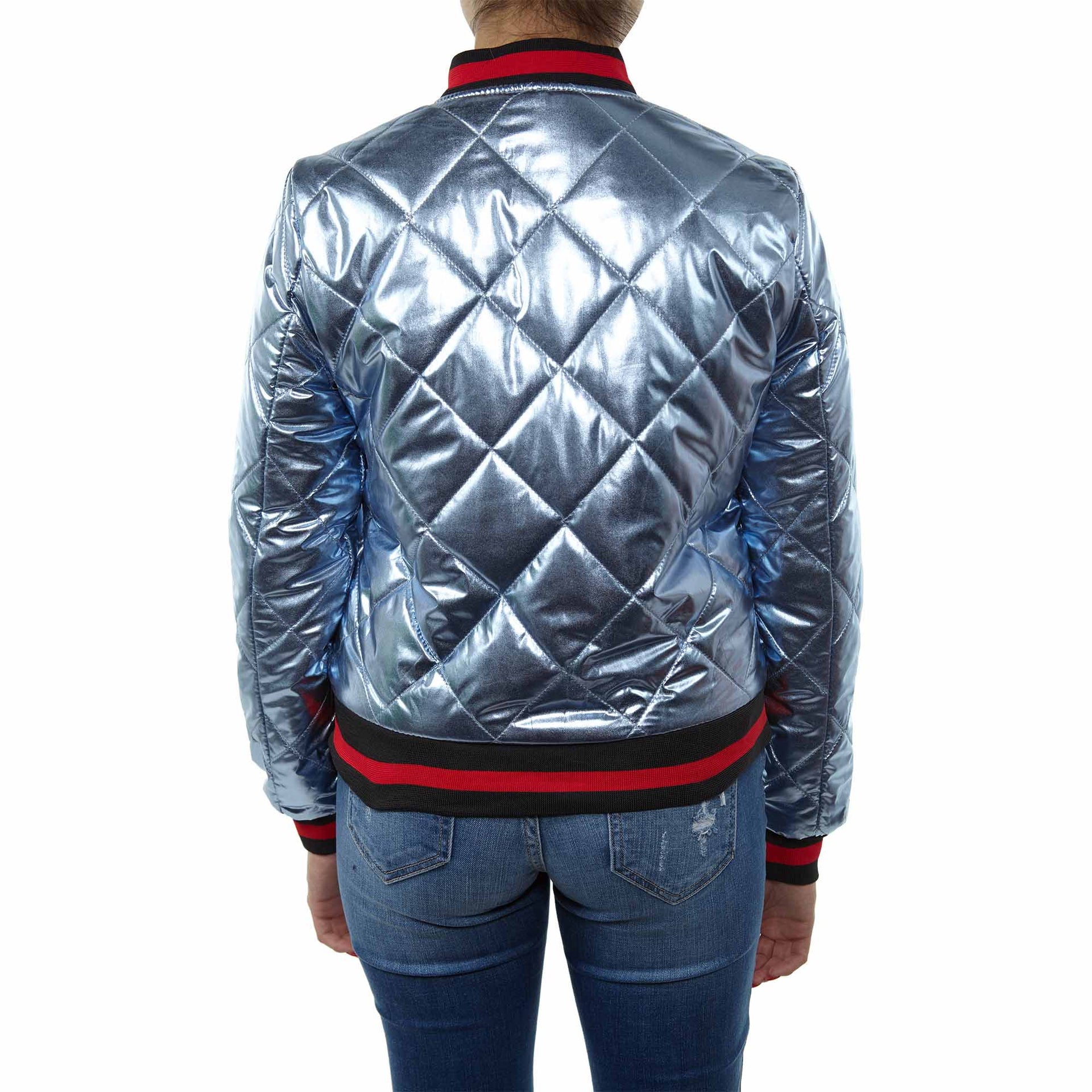 Maniere Metallic Bomber Jacket Womens Style : Mbj18