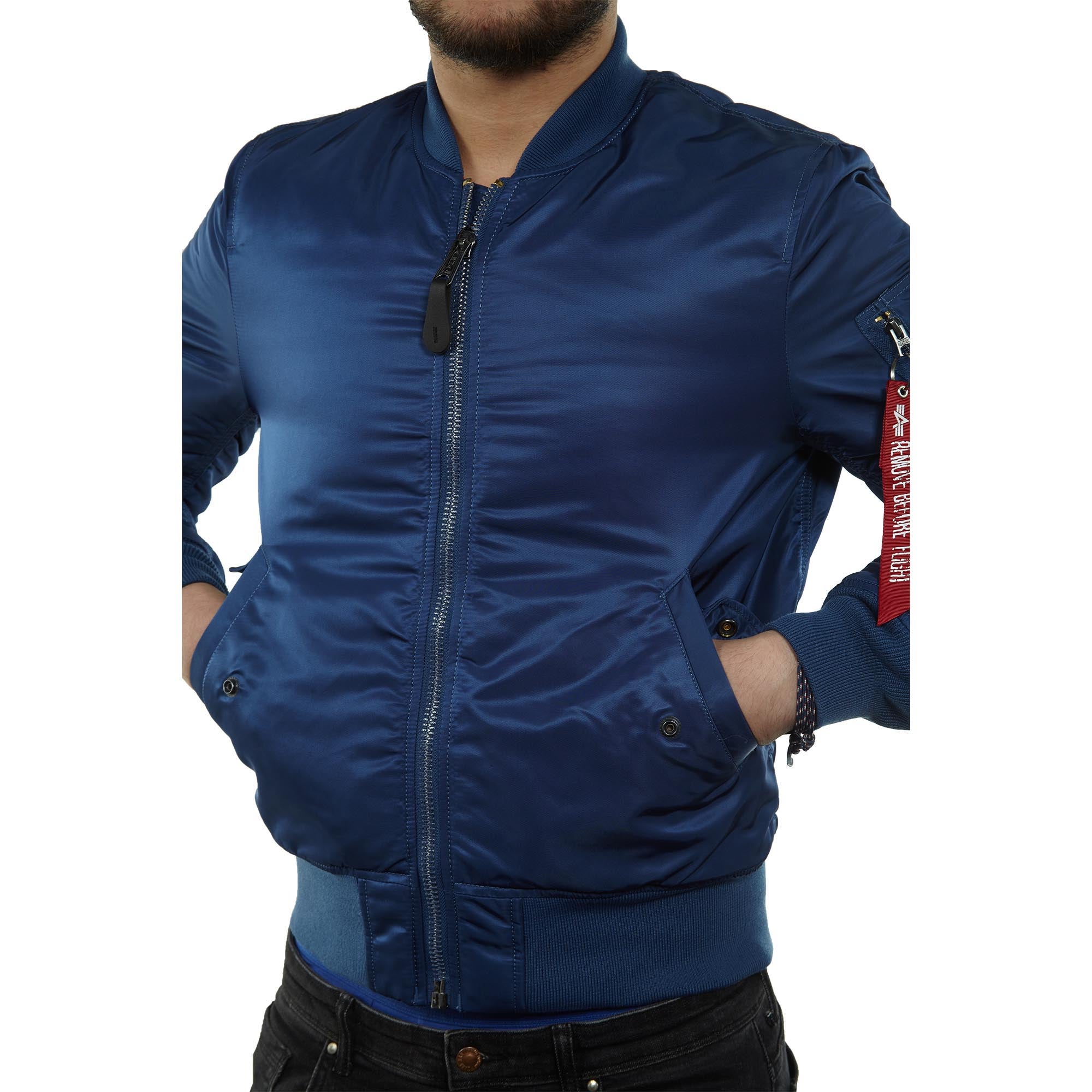 Alpha Industries Ma-1 Slim Fit Jacket Mens Style : Mjm44530c1-BLUE NO.9