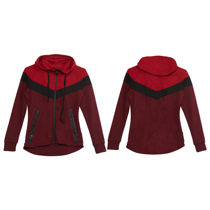 Red Fox Tech Fleece Color Block Top Womens Style : St7008-BU