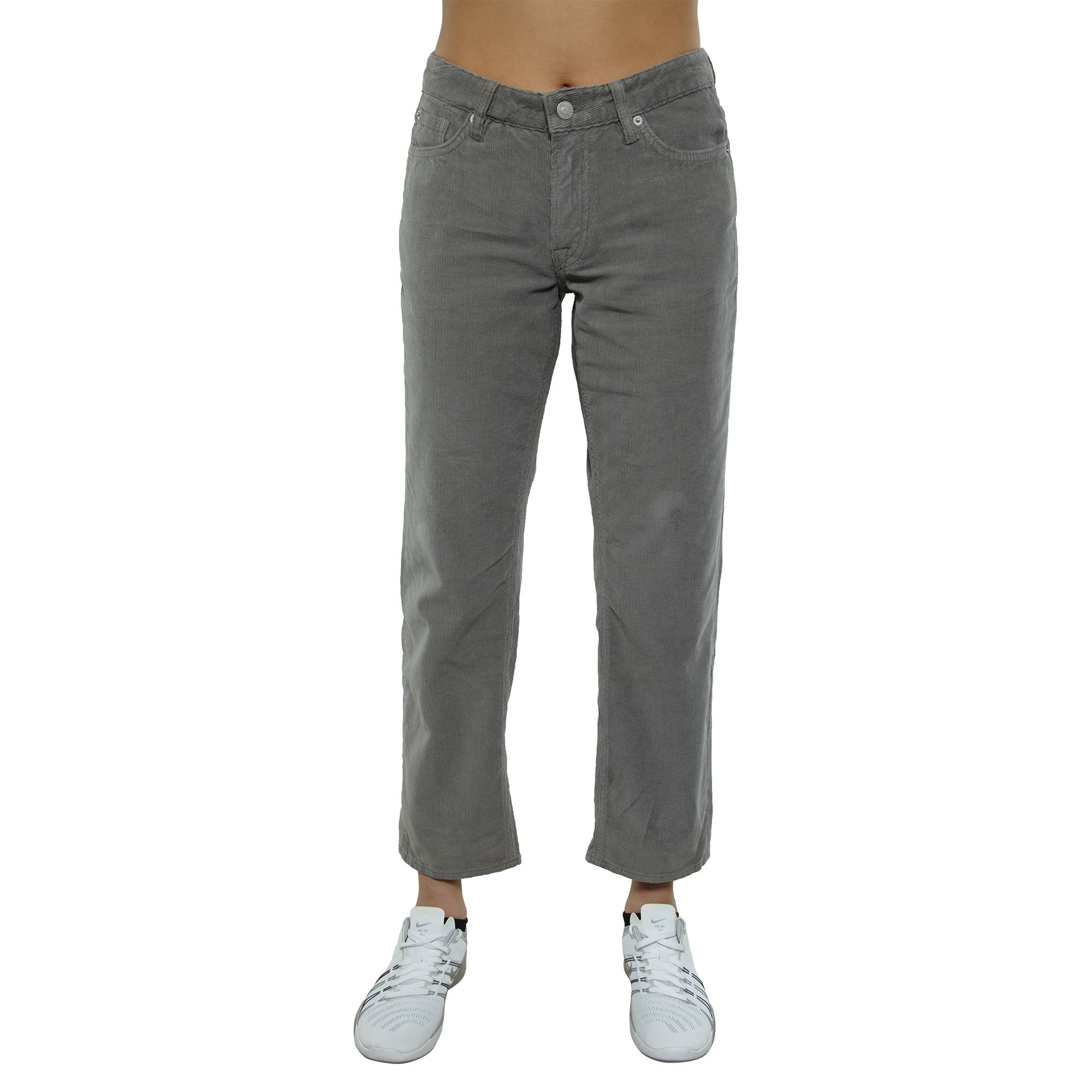 The Cords &amp; Co 5-pocket Mid Waist Loose Fit Cropped Womens Style : Mom 17302308-208