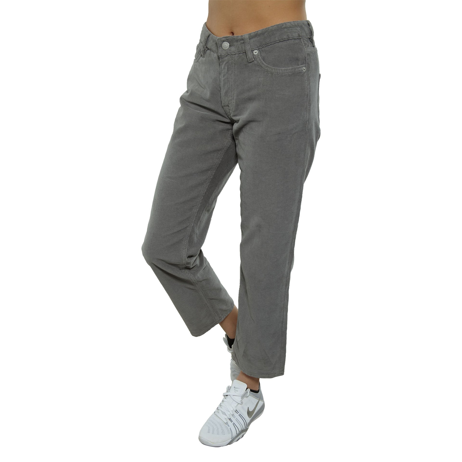 The Cords & Co 5-pocket Mid Waist Loose Fit Cropped Womens Style : Mom 17302308-208