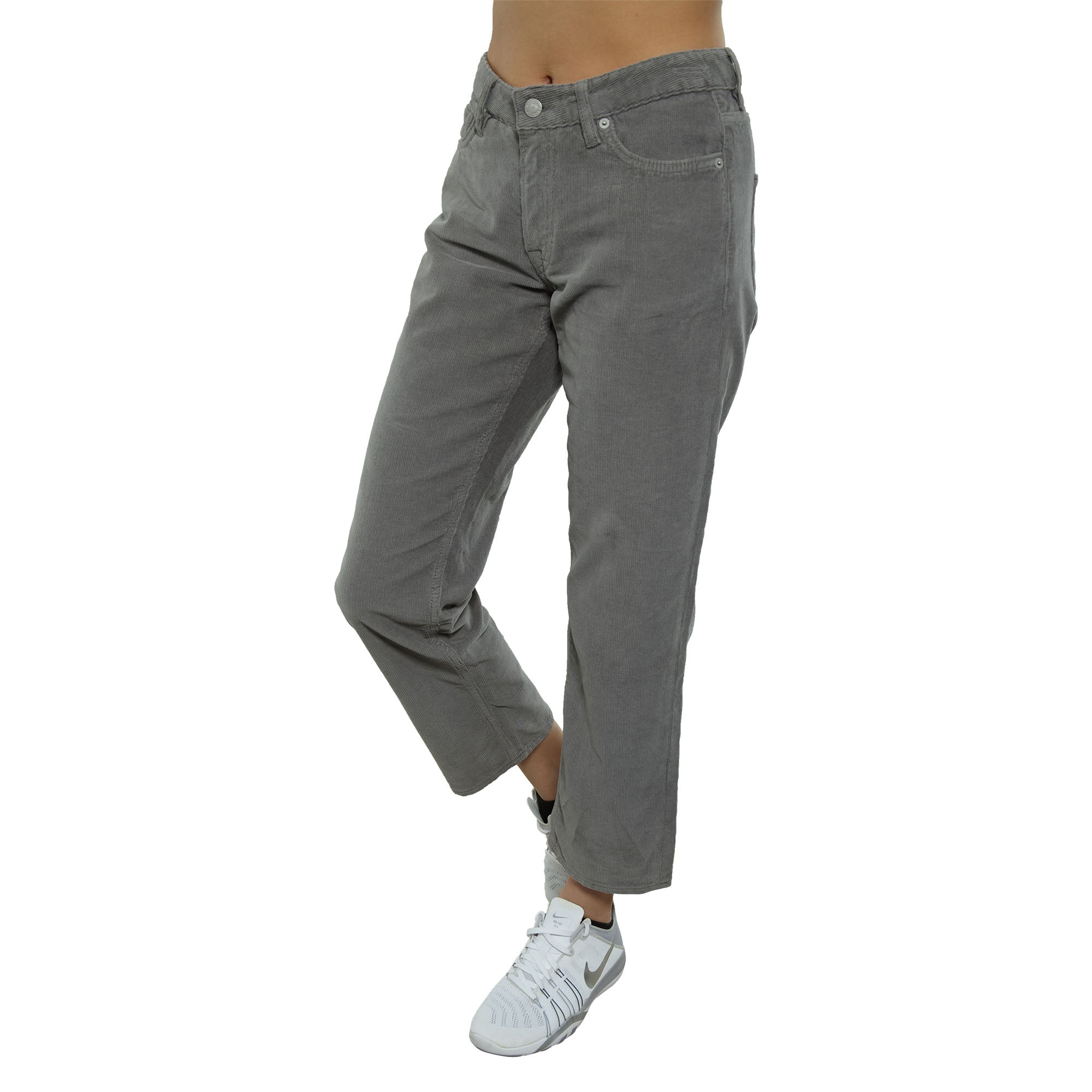 The Cords &amp; Co 5-pocket Mid Waist Loose Fit Cropped Womens Style : Mom 17302308-208