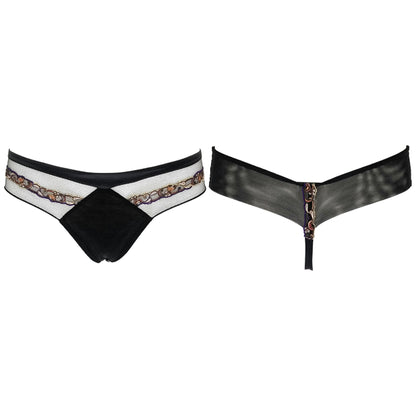 La Perla Paisley Black Sheer Low Rise Thong Womens Style : 0017455-0202