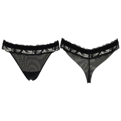 La Perla Ballade Pizzo Black Thong Womens Style : 0019811-0002