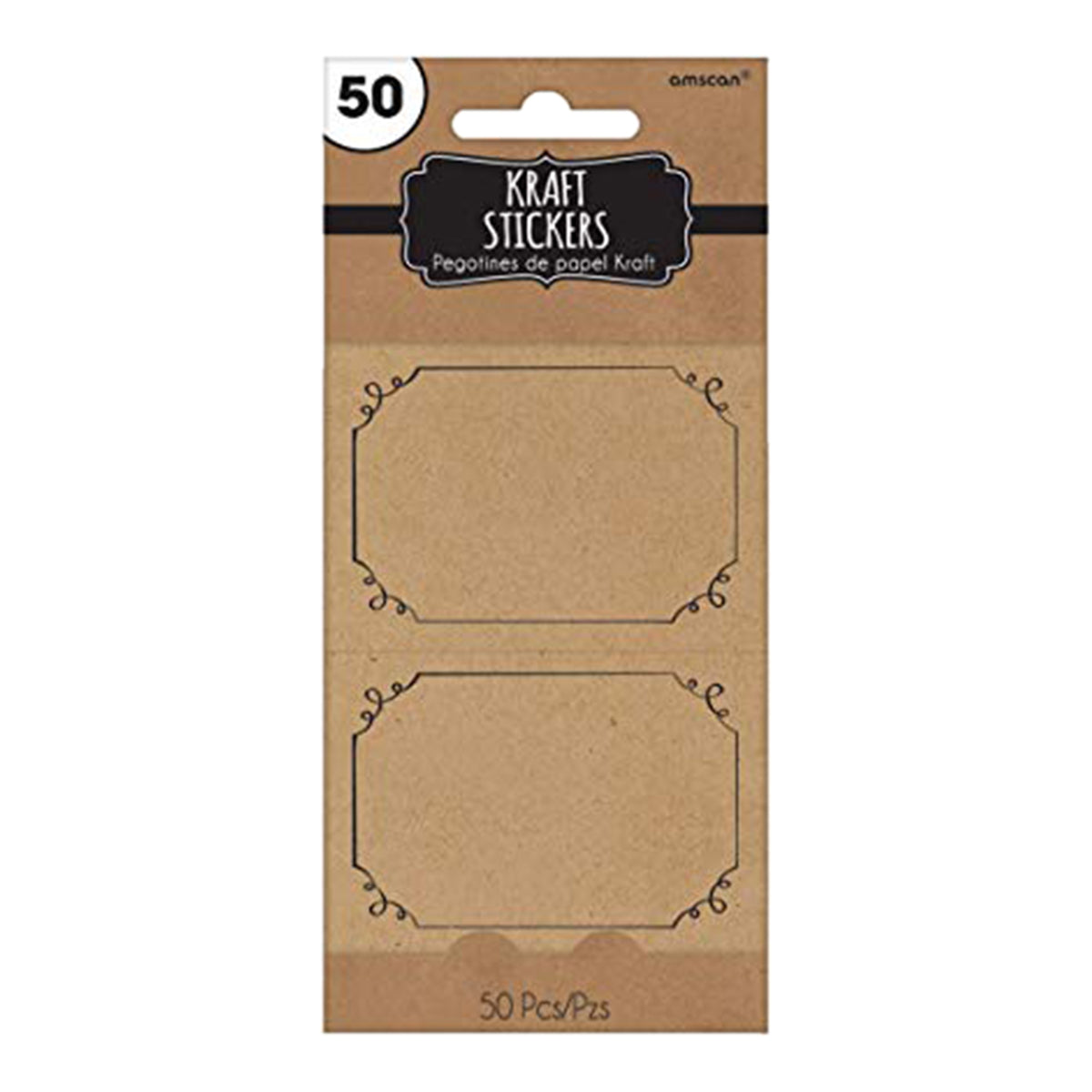 Amscan Kraft Paper Stickers, Multicolor