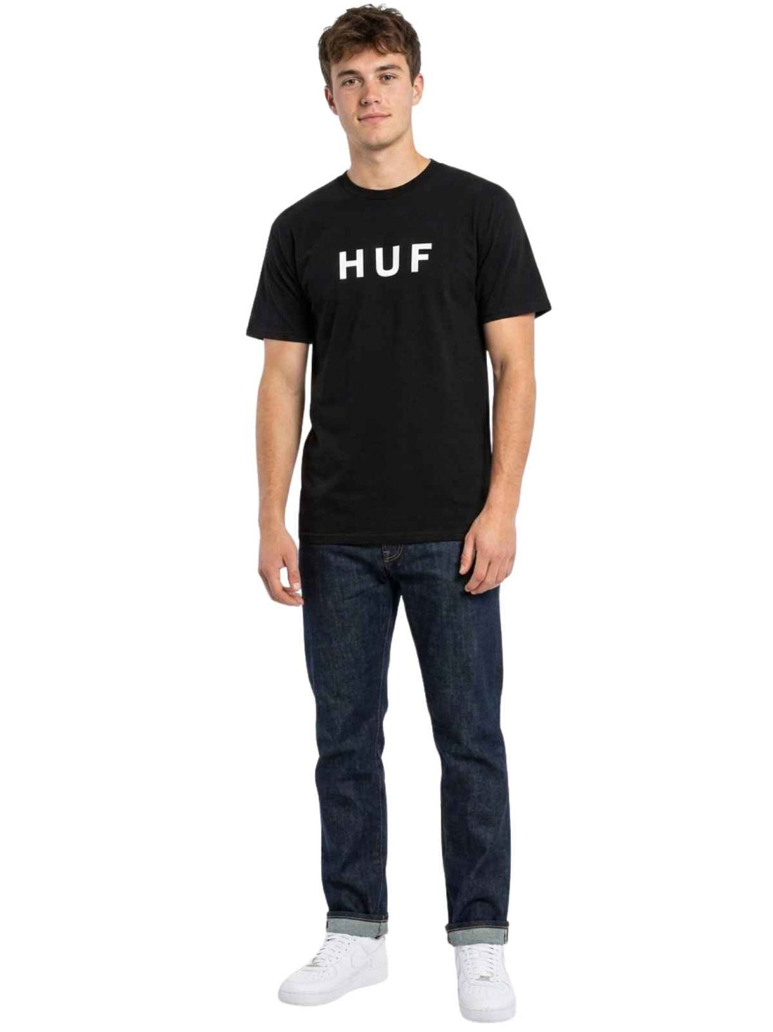 Huf Original Logo Tee Mens Style : Tsbsc111-BLACK