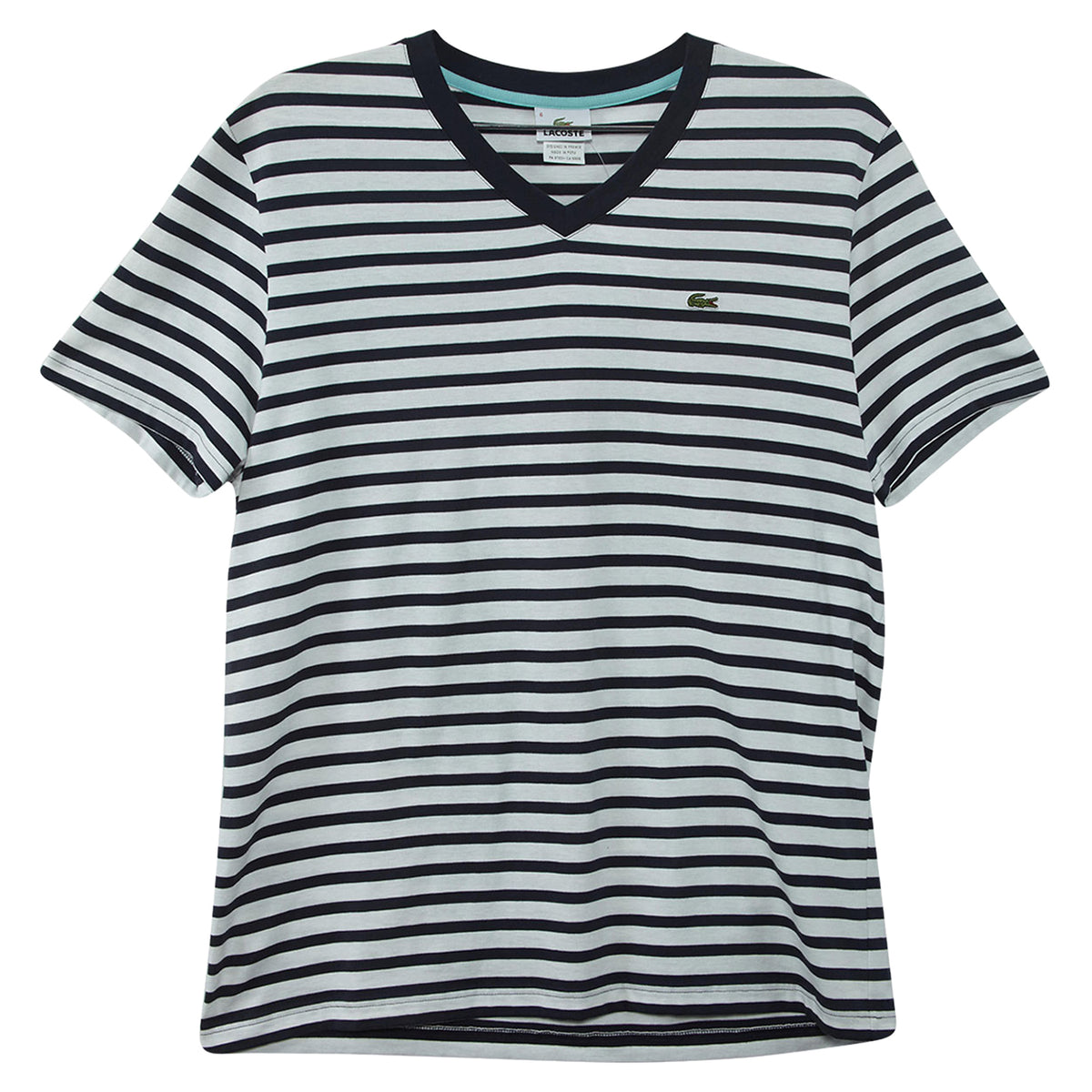 Lacoste Short Sleeved V Neck Striped T-shirt Mens Style : Th1699-51
