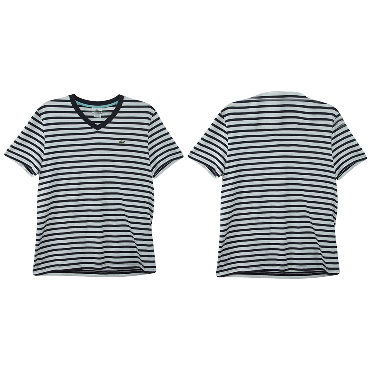 Lacoste Short Sleeved V Neck Striped T-shirt Mens Style : Th1699-51
