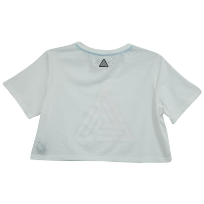 Black Pyramid Ombre Logo Crop Tee Womens Style : Ywa870031-WHT